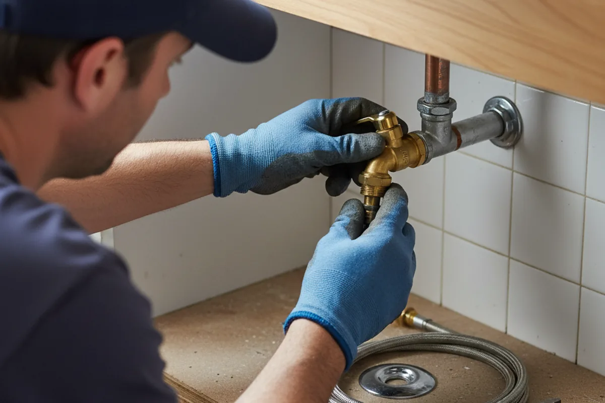 Shutoff valve and fitting work during Emergency Plumbing in Tyner